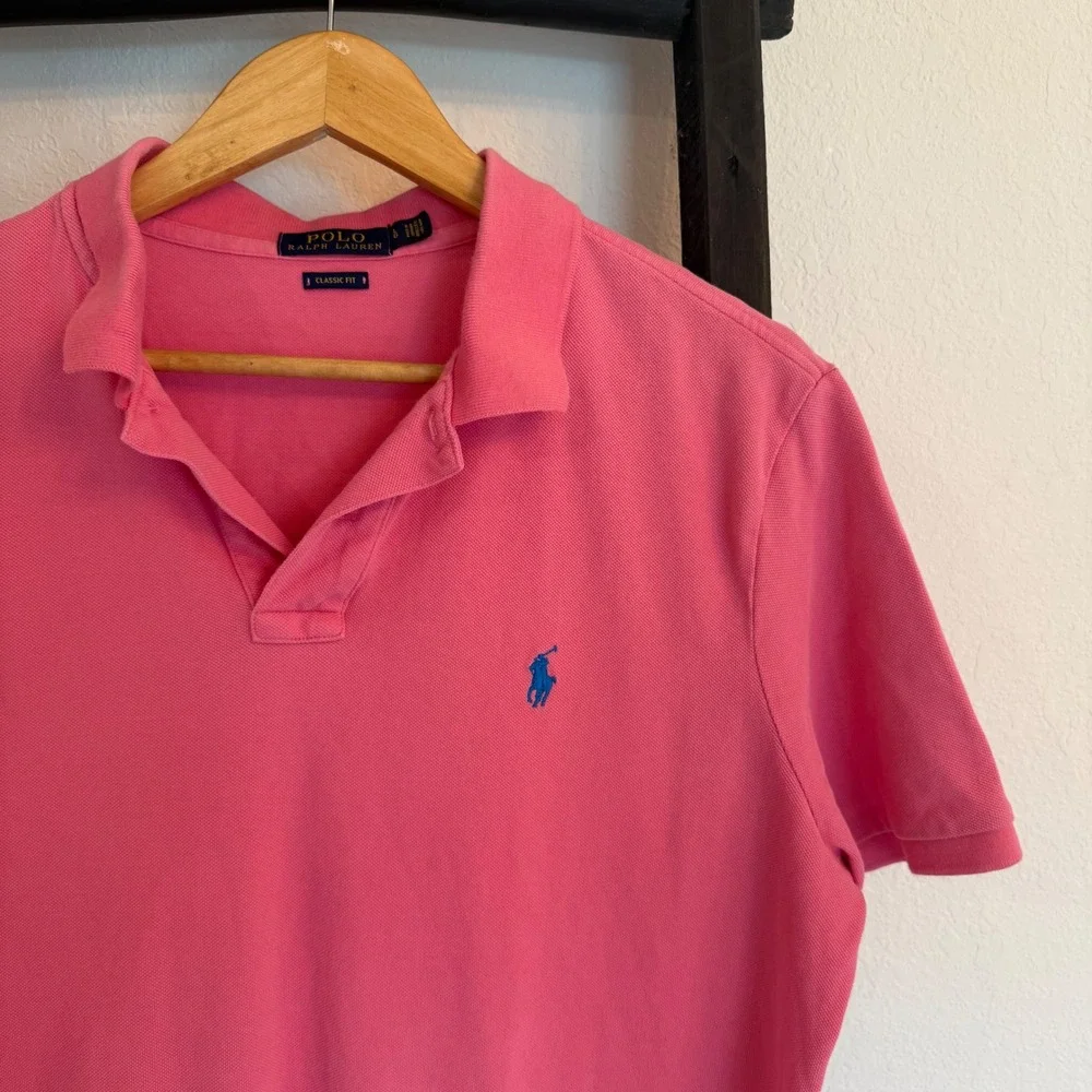 Polo Ralph Lauren Polo Shirt Mens Large Pink Classic Fit‎ Short Sleeve Pony Logo